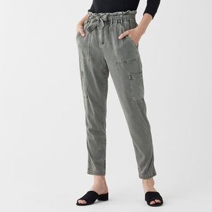 Aerie High-waist Paperbag Pants Olive Green Size Medium